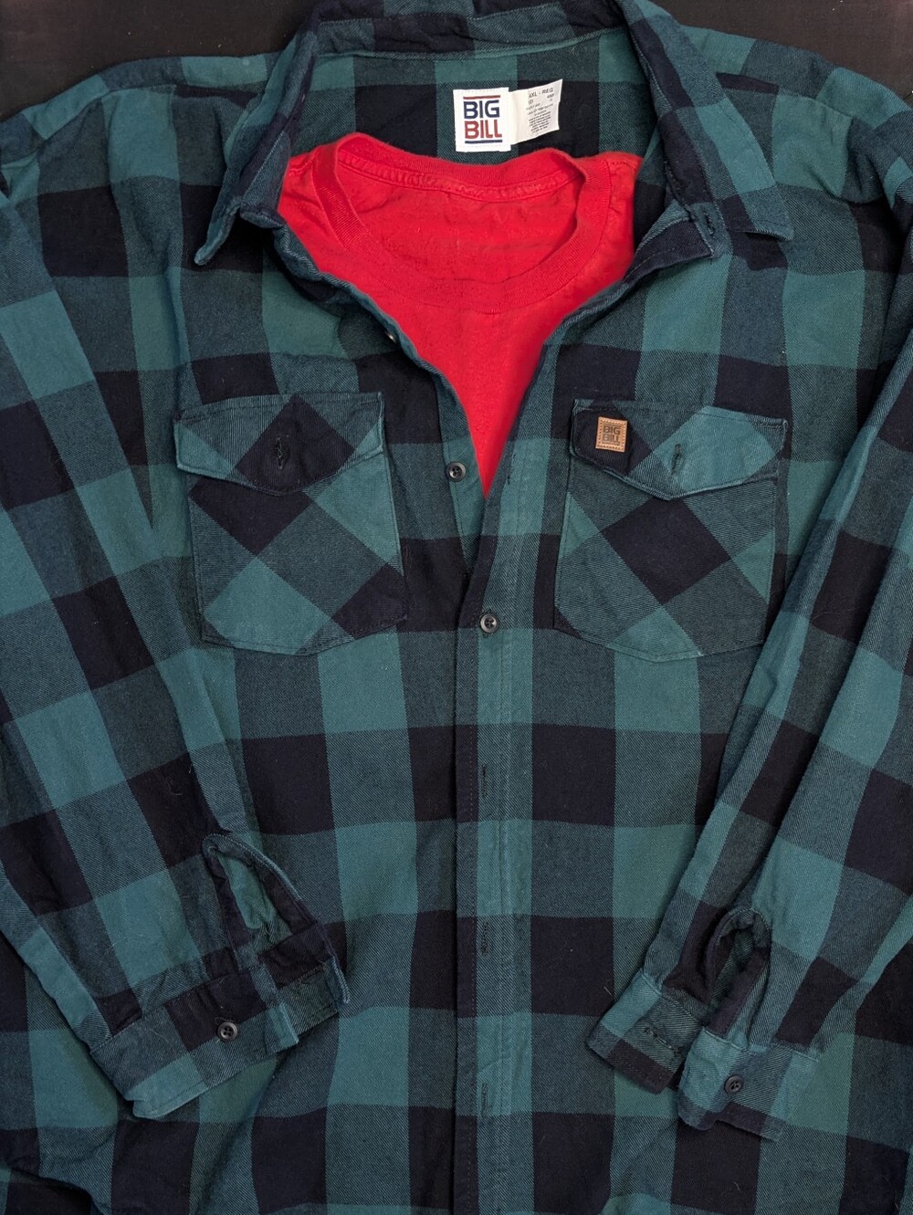 Big Bill Premium Plaid Flannel Work Shirt Made in USA Heavy Cotton Men's 4XL